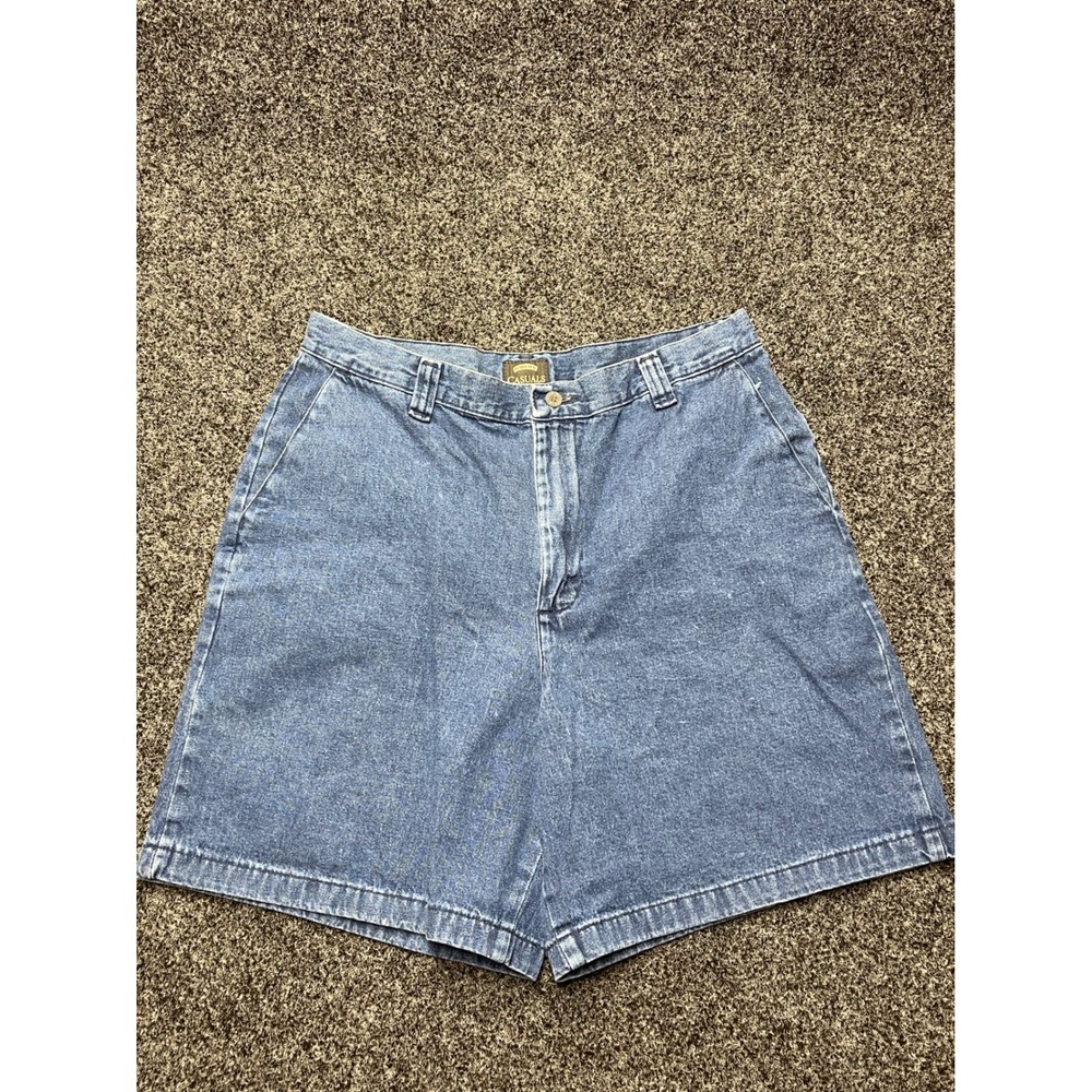 Riders Casuals Womens Denim Shorts Size 14M Blue High Waisted 100% Cotton